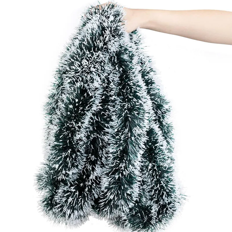 Festive Green Tinsel Ribbon for Holiday Decor – Christmas Bow Garland and Ornament Accents