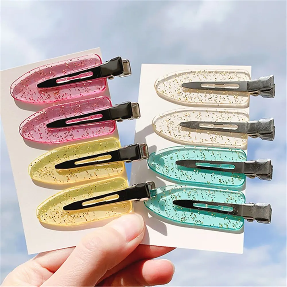 

4PCS Candy Color Seamless No Crease Hair Clips Barrettes No Mark Pin Curl Clip Makeup Hair Styling Bang Clip
