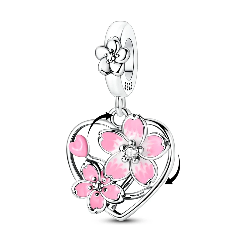 Neue 925 Sterling Silber Charms Perlen Fisch Bär Apfel Ente Anhänger Passend für Original Armband Halskette für Frauen DIY Schmuck Geschenk – Detail 25