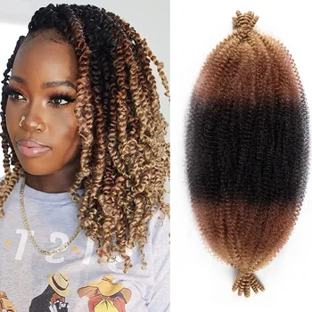 16/24inch Synthetic Pre-Separated Springy Afro Twist Hair Marley Hair Pre-Fluffy Natural Curls Perfect for Marley Crochet Hair 1