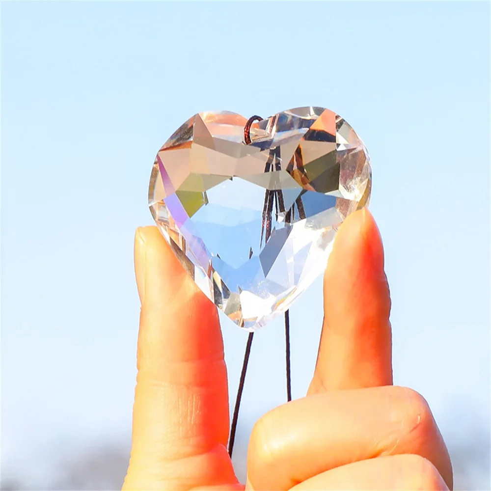 45mm Hanging Heart Suncatcher Prism Pendant for Home Office Garden Decoration