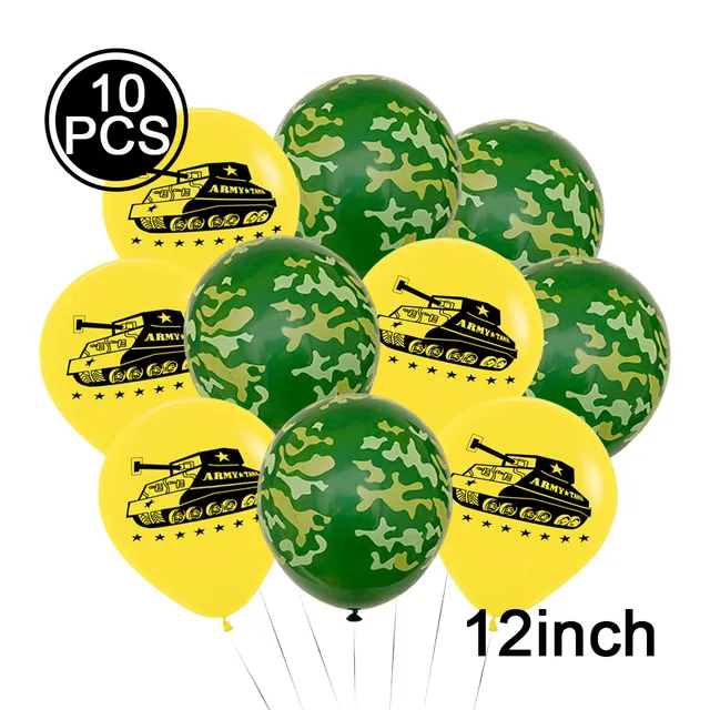 20 pièces à motif de camouflage décoratif 12 pouces vert latex ballon pour  la fête, Mode en ligne