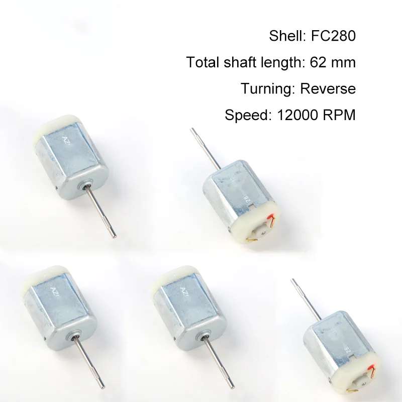 

5 PCS OEM Motor FC280 DC 12000 RPM 62mm DIY Engine For Car Replacement Power Accesseries Reverse Toy High Quality