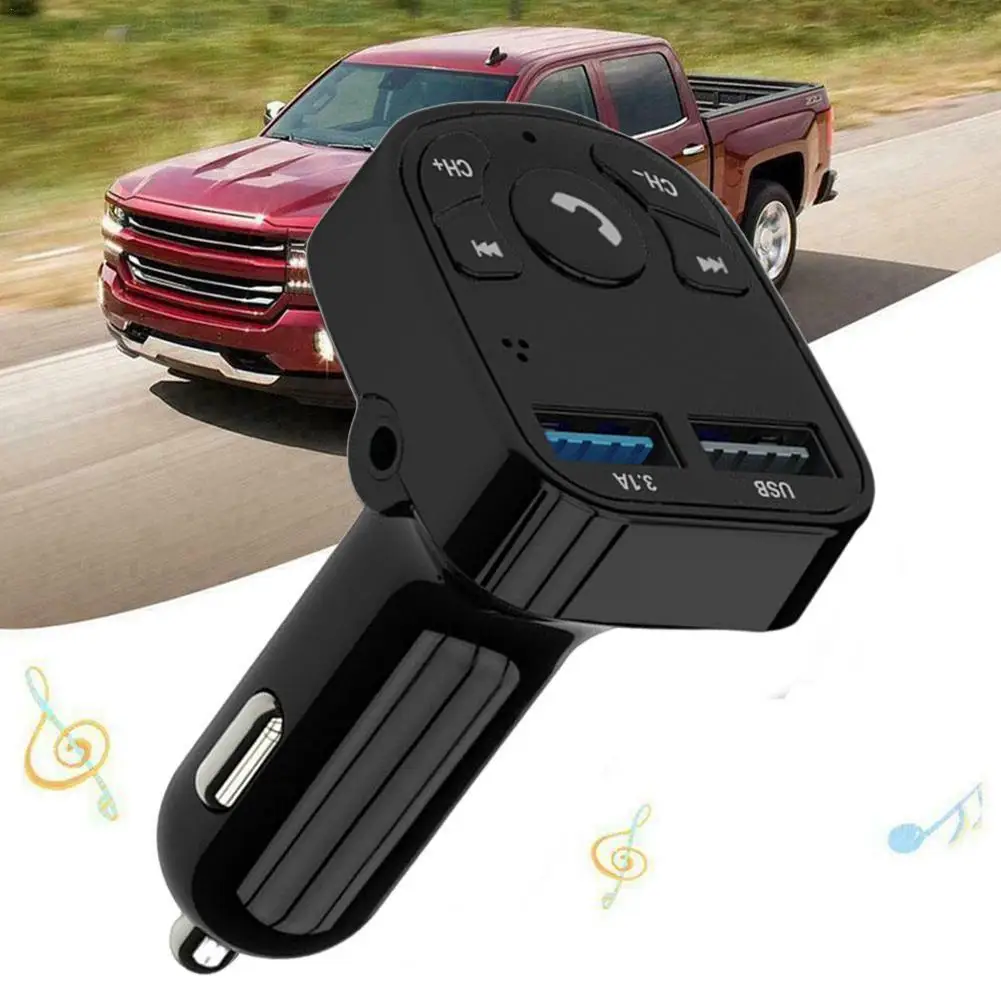 Bluetooth FM Transmitter Wireless Car Charger For Phone AUX Port Dual