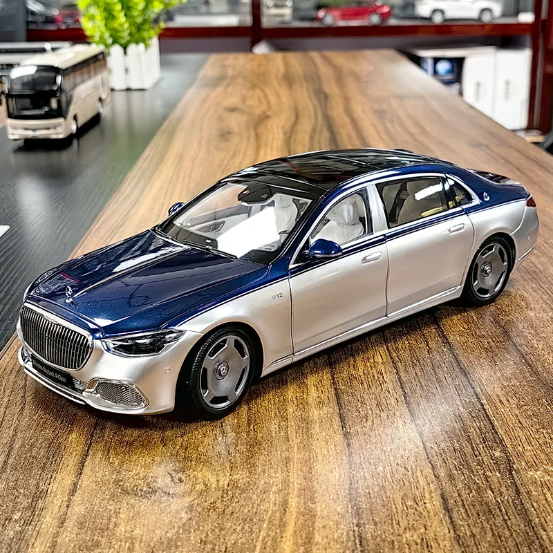 메르세데스 벤츠 마이바흐 S680 용 AR 1:18, S클래스 2021 합금 자동차 모델 컬렉션, 전시 선물 조각, 거의 실제