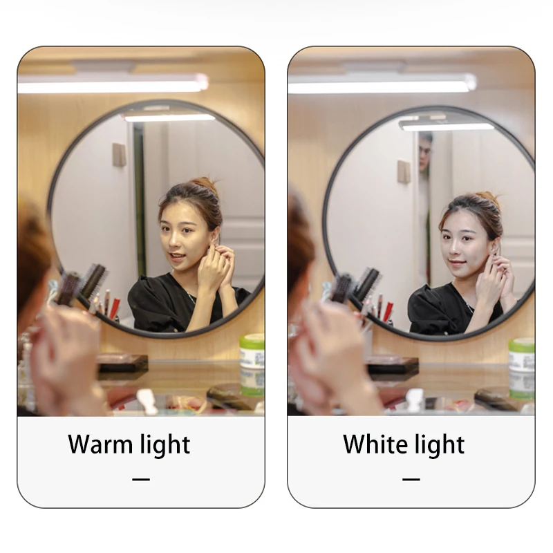 LED Vanity Lights Makeup Mirror Light USB Rechargeable 24/34 Cm Stepless Dimming Magnetic Wall Light Dressing Table Mirror Lamp