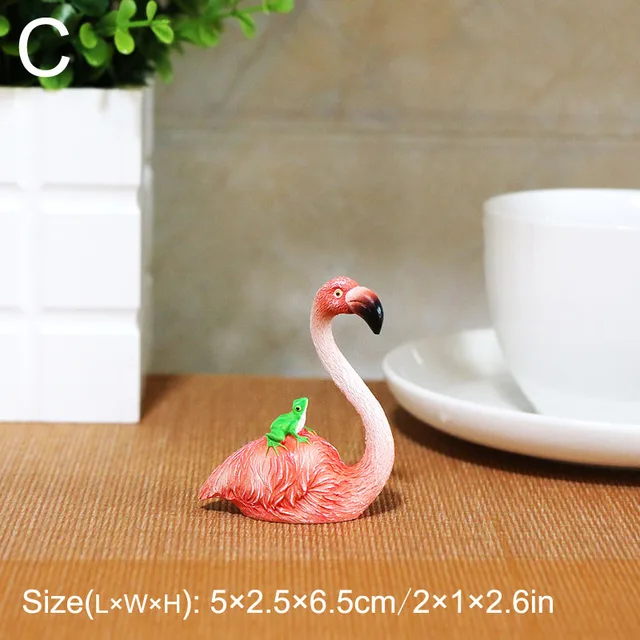 1Db Tereprendezés Flamingo Figura Terrárium Dekoráció Kerti - Image 5