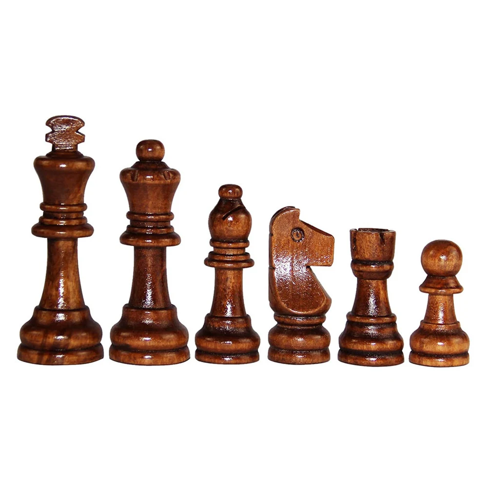 Wooden 32PCS Chess Game Pawns Chessmen Standard Tournamen Staunton 2.2in King Figures for Board Game
