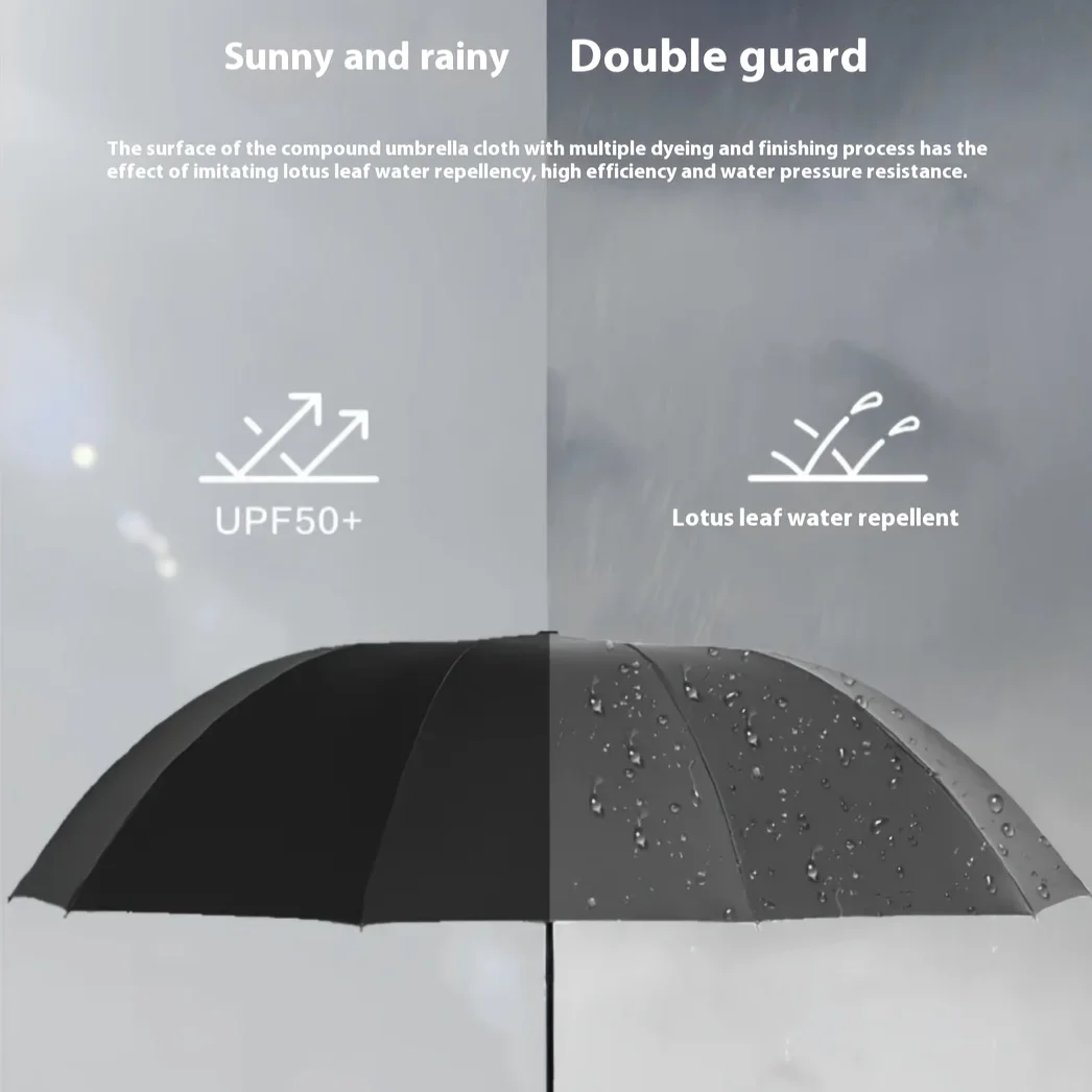 Windproof Umbrella 130cm/51.18in Men Rain Woman Windproof Large Folding Umbrella Outdoor