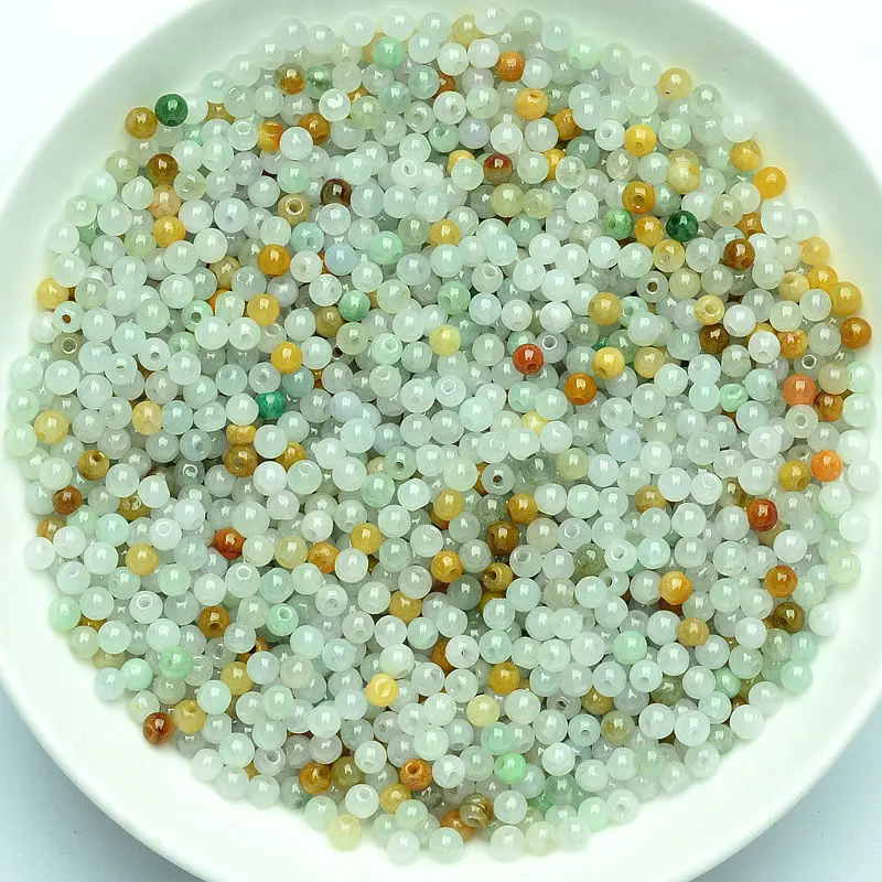 

Бусины из нефрита, 3 мм, натуральный ядеит из Мьянмы, трехцветные бусины из нефрита для изготовления ювелирных изделий «сделай сам», ожерелье, серьги, браслет, бусины из натурального камня, аксессуары