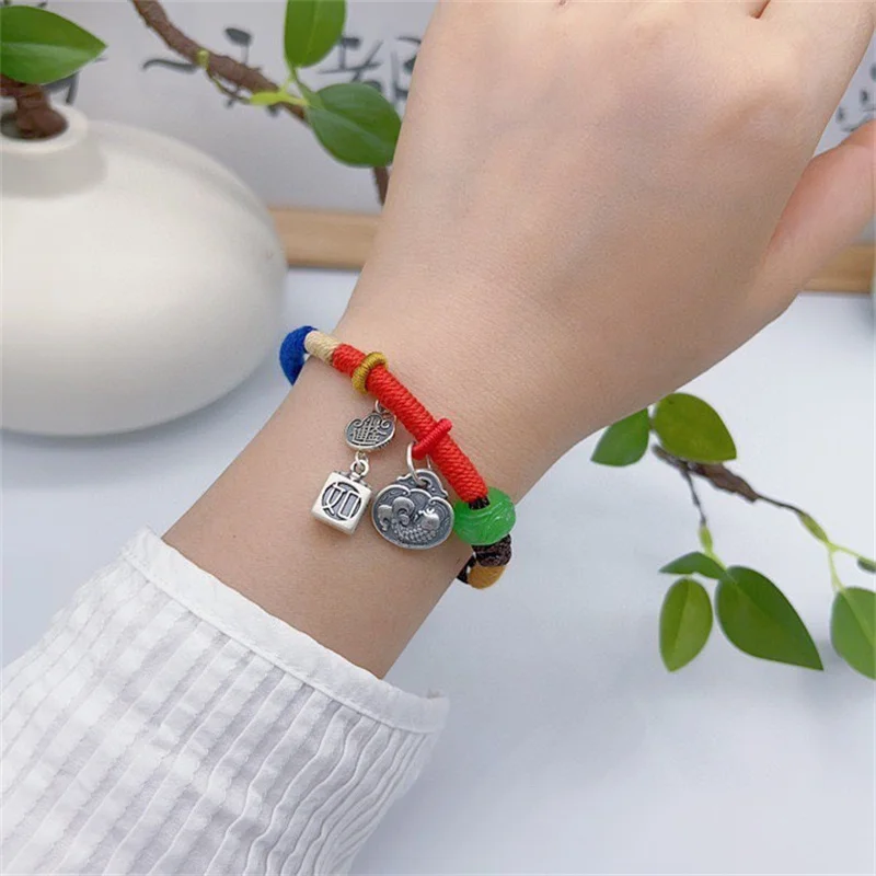 

Sterling Silver Bracelet S925 Gift For Men and Women DIY Lovers Originality Charm Festival Retro Fashion Jewelry