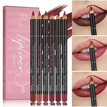 Pudaier 6pcs Matte Lip Liner Set: Waterproof, Durable, Easy to Color, Long-lasting, Suitable for All Skin Types - Perfect Choice 1