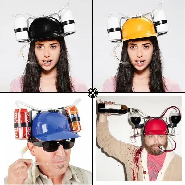 Beer Drinking Helmet Hat Game Drink Fun Party Baseball Dispenser black