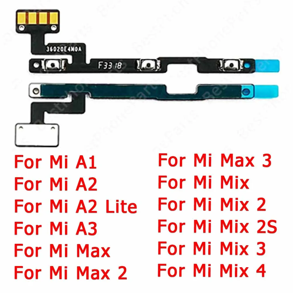Per Xiaomi Mi Mix 2 2S Max 3 4 A1 5X A2 Lite 6X A3 Interruttore Del Volume Sostituzione Alimentazione On Off Cavo Flessibile Chiave Di Riparazione Mut