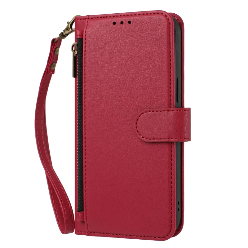 Premium Zipper Flip Wallet Case with Card Slots and Bag Compartments