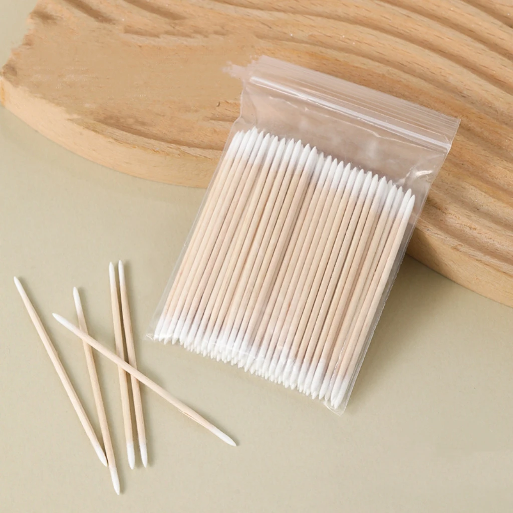 Disposable Ultra-small Double-end Wood Cotton Swab 100pcs Lint Free Micro thumbnail 3