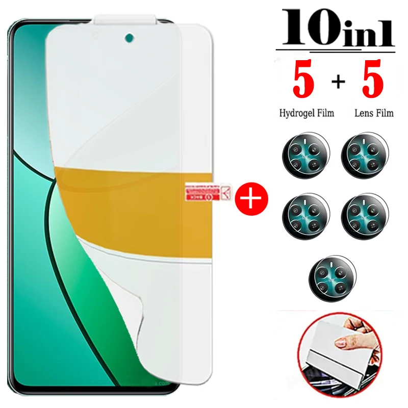Snailcanfly 2Pcs Pellicola idrogel ad alta sensibilità per Realme 12 5G 6.72 Proteggi schermo in TPU trasparente morbido e flessibile a prova di esplosione Non vetro temperato