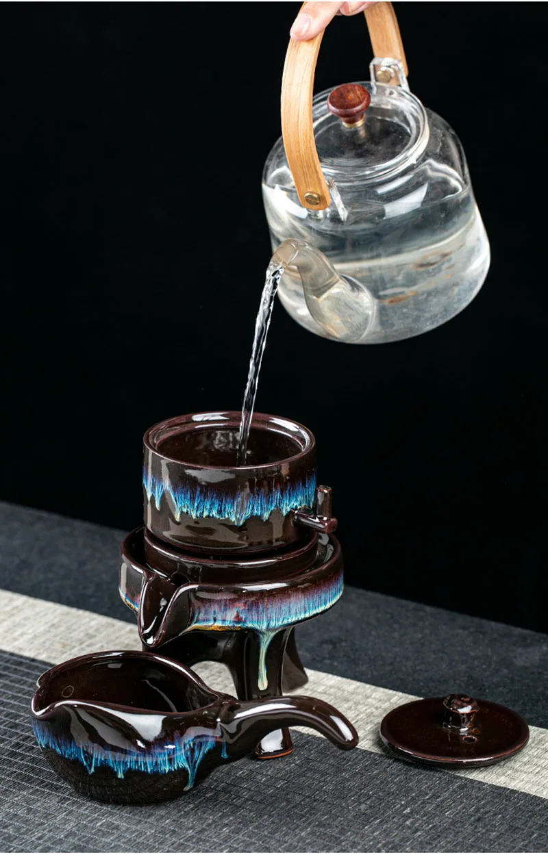 Exquisite Stone grinding shape tea set,Handmade Tea Pot Cup Set Chinese Tea Ceremony Gift GungFu Cup