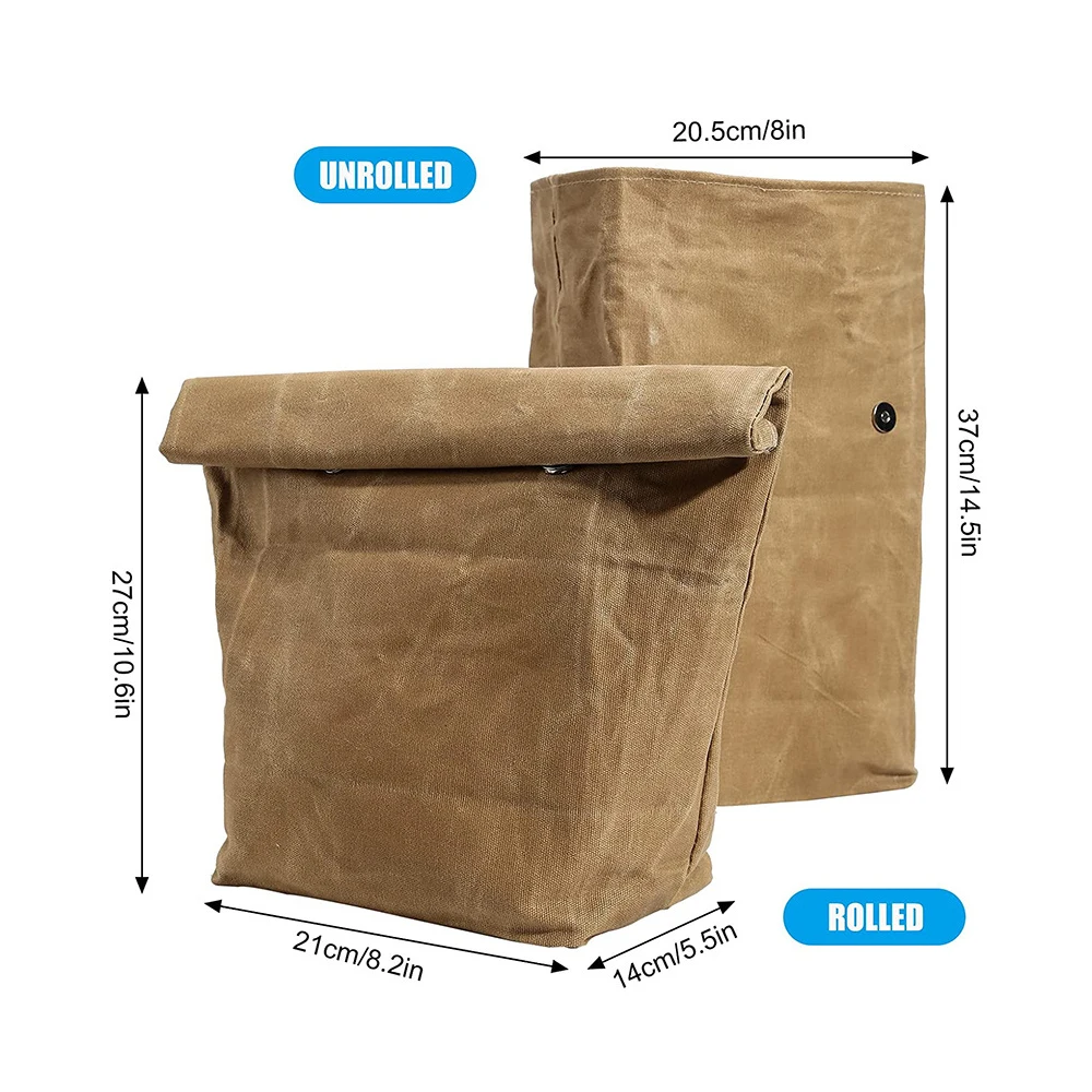 Waterproof Stainproof Reusable Aluminum Foil Ice Bag Lunch Warmer Outdoor 8A Oil Wax Canvas