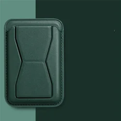 Magnetic Folding Wallet Card Holder and Phone Stand with MacSafe Support (Dark Green)