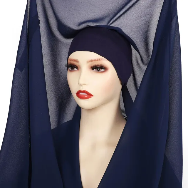 Hijab instantané en mousseline de soie avec boucle magnétique, couleur unie, écharpe musulmane pour femme, Turban islamique, bandeau à la mode, châle, nouvelle collection