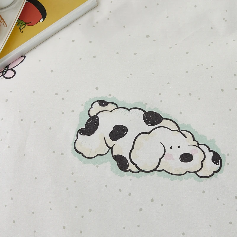 Bed Sheet 100% Cotton Cartoon Animals Dog Cat Printed Double Top King Sheets for Girls Boys Kids Single Queen King Size Bed Line 5