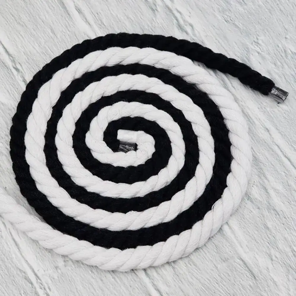 2PCS 10Colors Thick Rope Laces High Quality Round Weaving Twisted Rope Polyester Cotton 0.8cm120cm Width Solid Color Laces