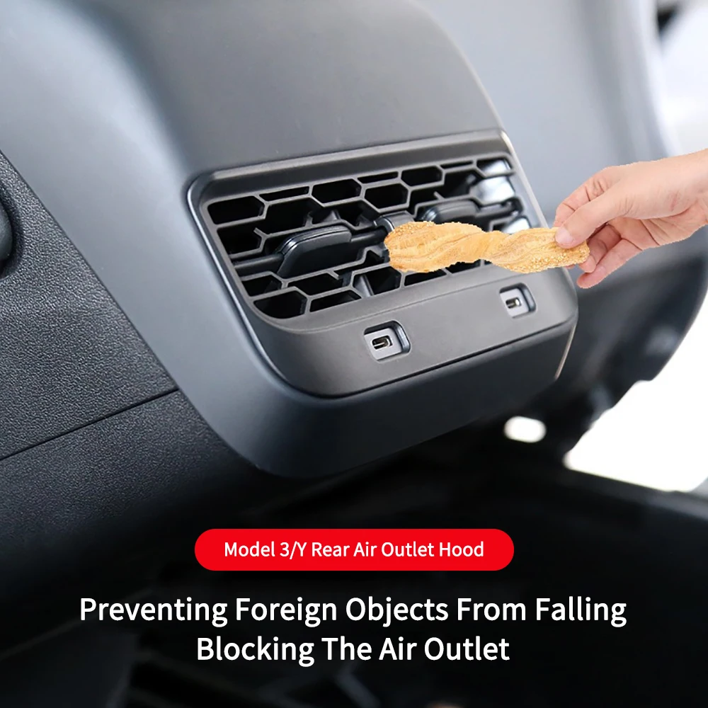 

For Tesla Model Y Model 3 Rear Center Console Air Outlet Cover Model 3 Vent Outlet Dust Covers Car Styling Interiors Accessories