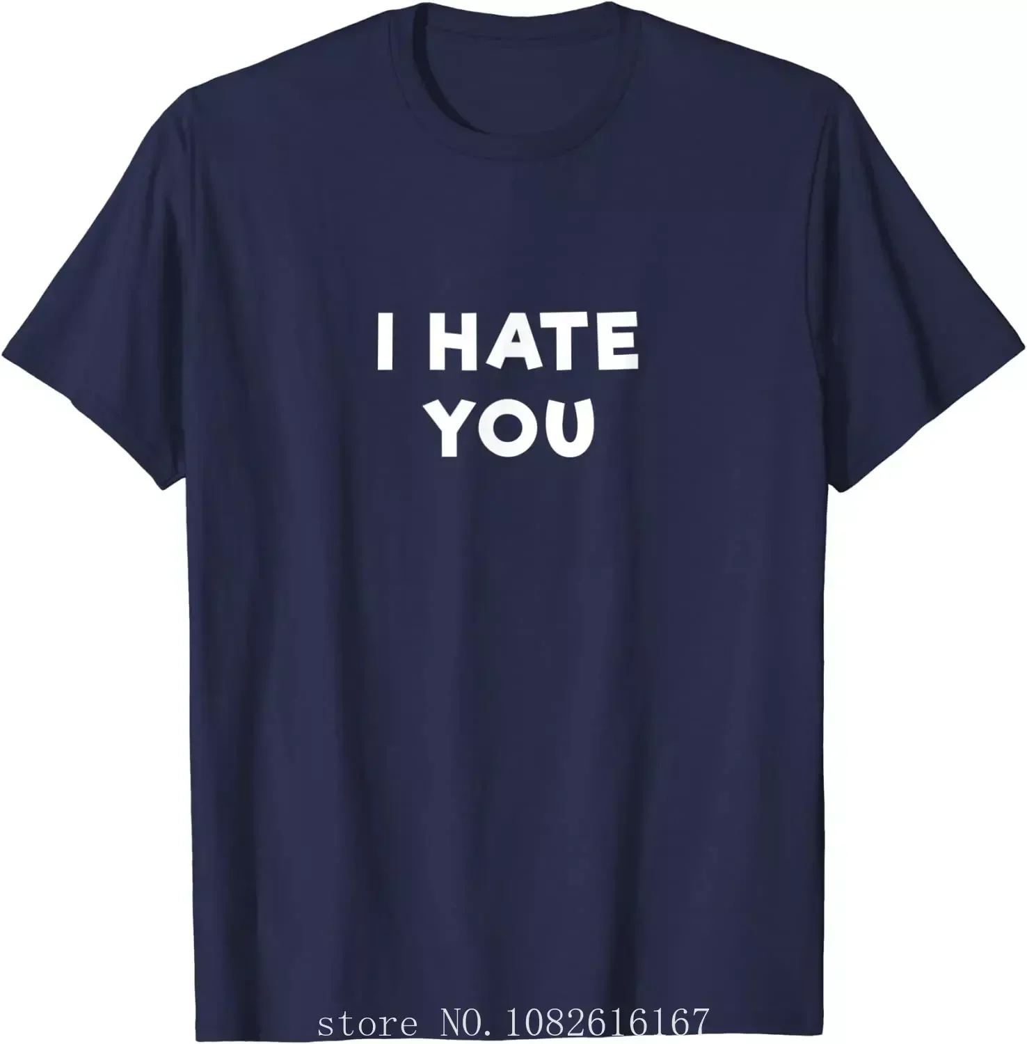 

Женская хлопковая футболка с надписью «I Hate You»