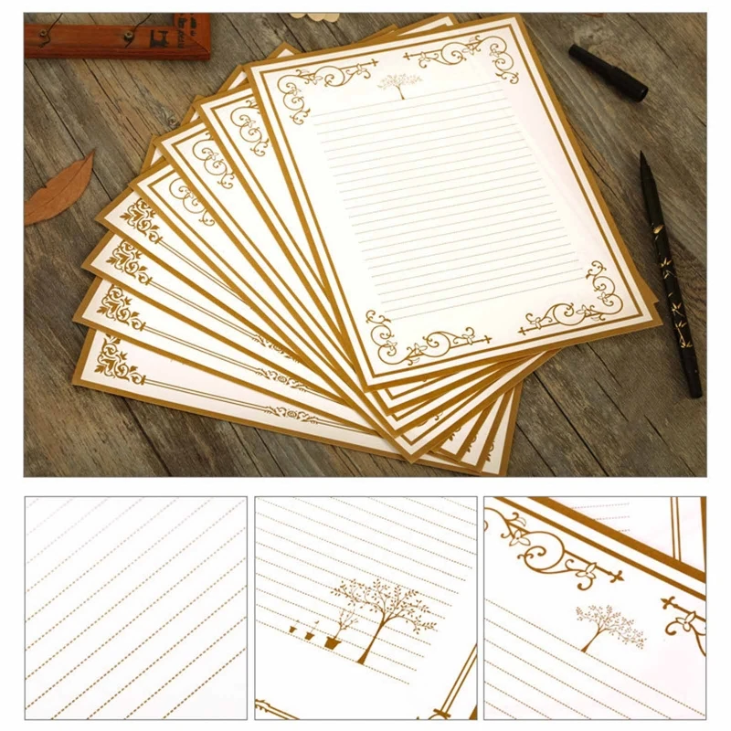 L43D 8 Pcs Vintage Letter Papers Set Printable Letter Writing Paper Lined  for Wedding Invitation Greeting Letter Love Letters - AliExpress