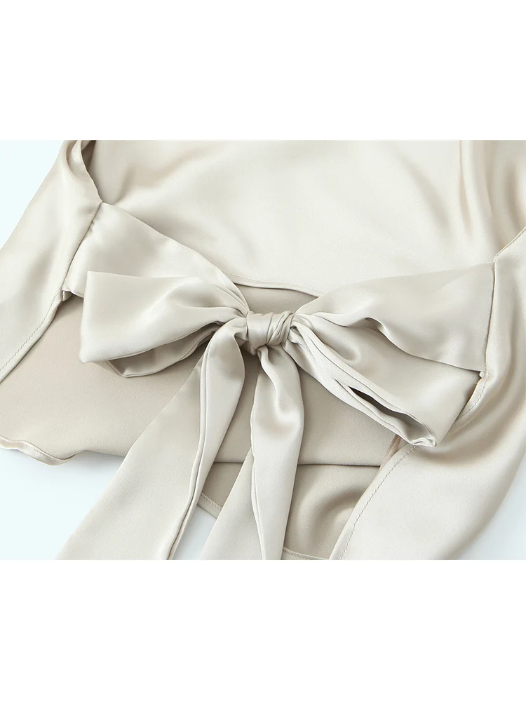 TFMLN Chic Women Backless Halter Tops Elegant Sleeveless Back Lace Up Slim Vest Summer New Party Waistcoat Female Streetwear