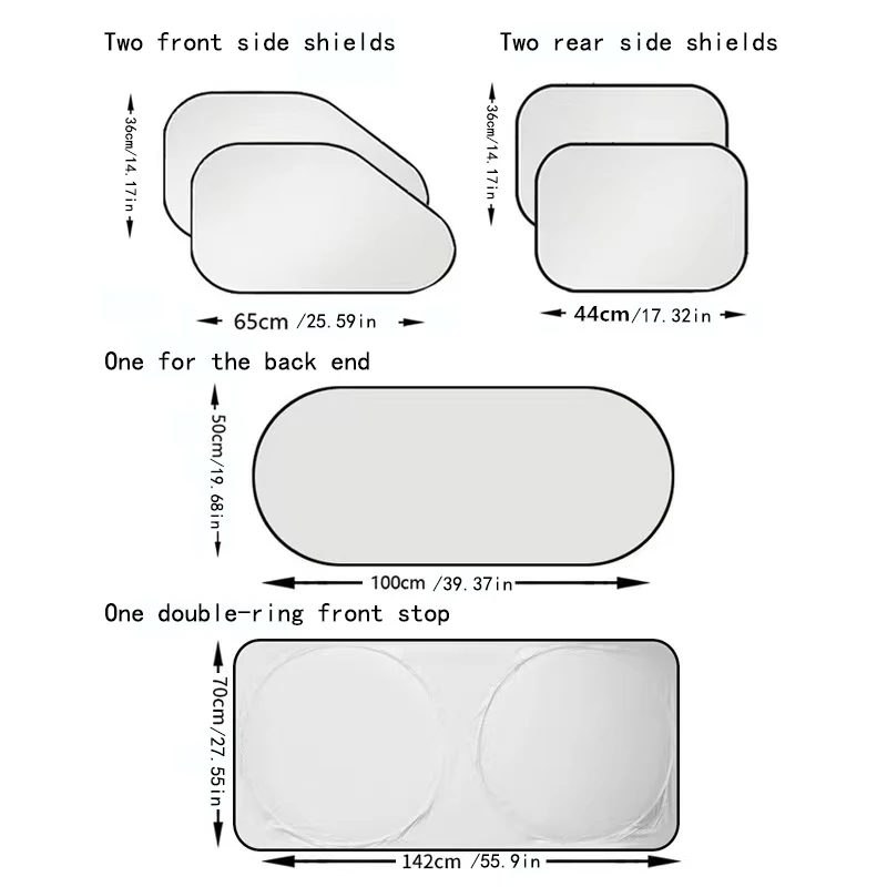 6 Piece Windshield Sun Block 2