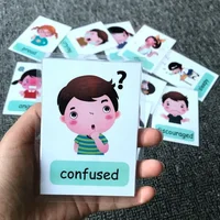 Baby Montessori Toys Emotion Weather Learning Card Cartoon English Flash Cards Kids Learning Educational Toys for Children 2