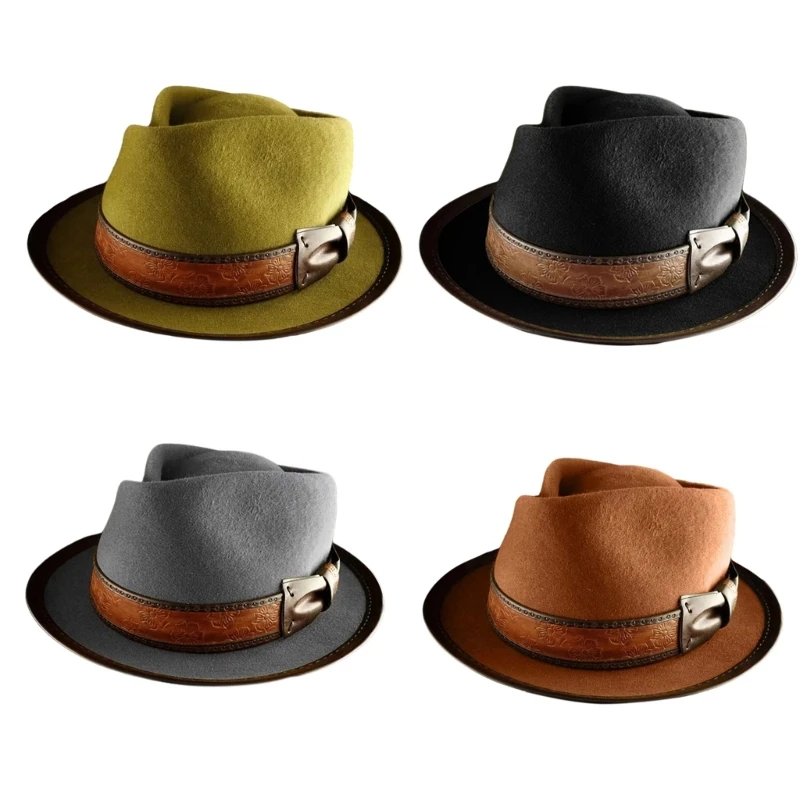 

Old-school Top Hat Short Brim Fedora Hat Gift for Girlfriend Top Hat Short Brim