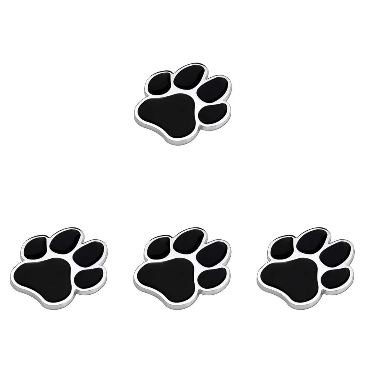 

4pcs 3D Paw Car Decal Zinc Alloy Paw Footprint Sticker Decal Auto Car Emblem Decal for Car Bumper Window Laptops Decoration