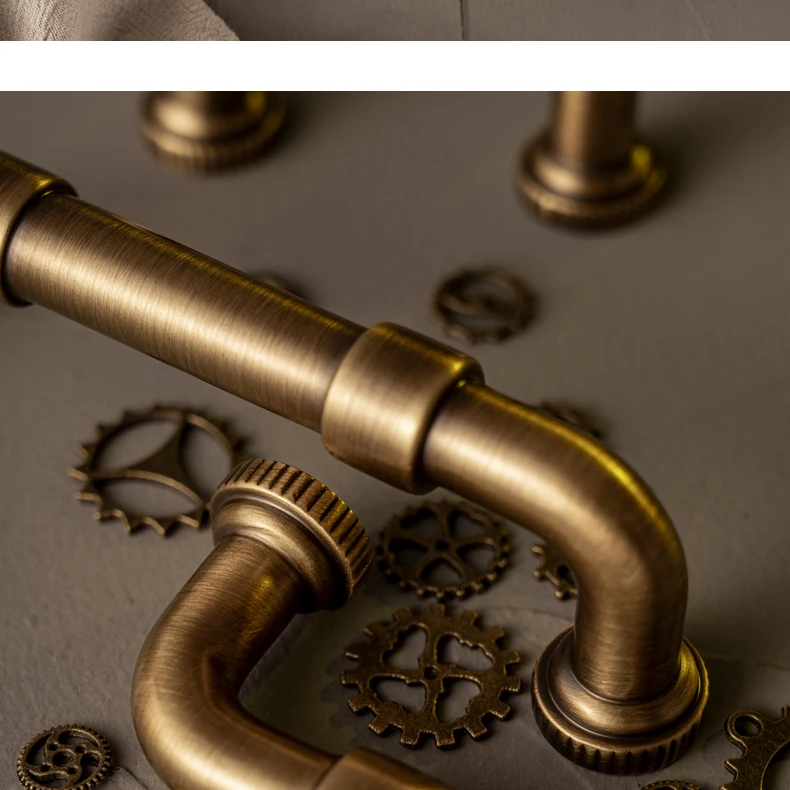 pipe style brass drawer pull antique brass finish