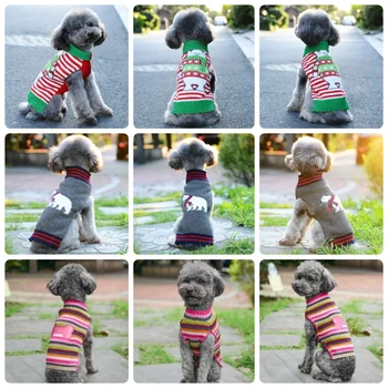Winter Cartoon Dog Clothes Fashion Dog Knitted Sweater Christmas Puppy Turtleneck Cute Soft Cat Sweater Pet Pullovers Supplies 3