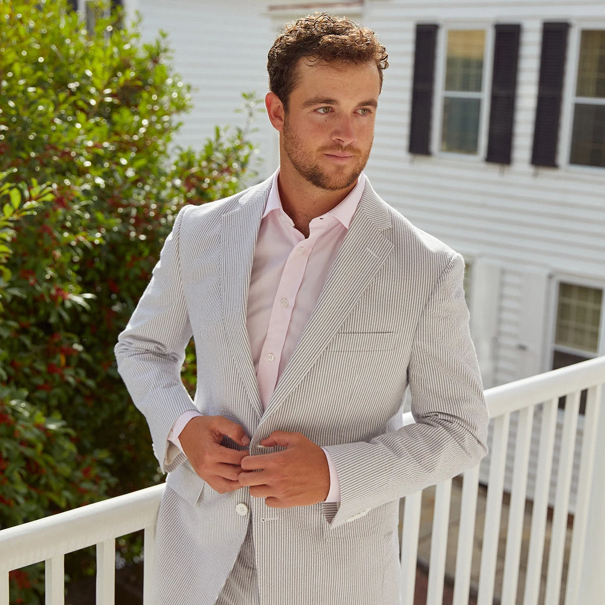 Purple Men's Suit 2 Pieces Blazer Pants Single Beasted Peaked Lapel Business Pinstripes Wedding Groom Tailored Costume Homme