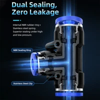 5PCS PE Pneumatic Tee Fitting - Plastic Push in Air Connector Tube Quick Release Hose Pipe Adapter for 4mm 6mm 8mm 10mm 12mm 3