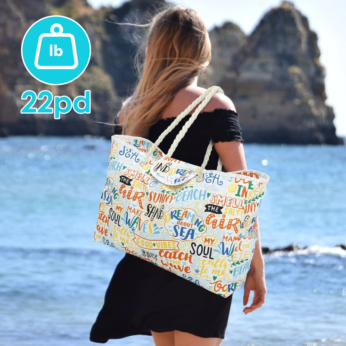 Beach Bags Bolso De Playa Grande Con Cremallera Bolsas Para Playa