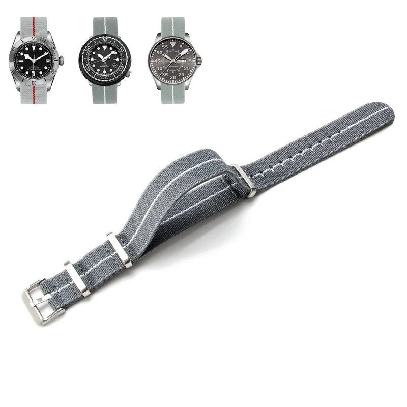 Premium NATO Nylon Watch Band - Black & Green, Sweat-Absorbent and Woven Design