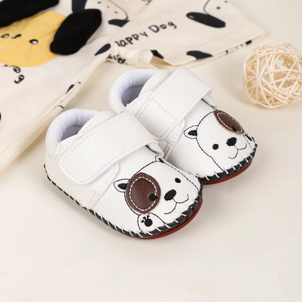 Nette Cartoon Baby Junge Mädchen Leder Casual Sneaker Exquisite Blume Herz Gestreiften Erste Wanderer Gummi Weiche Anti-slip Flache sohle – Detail 5