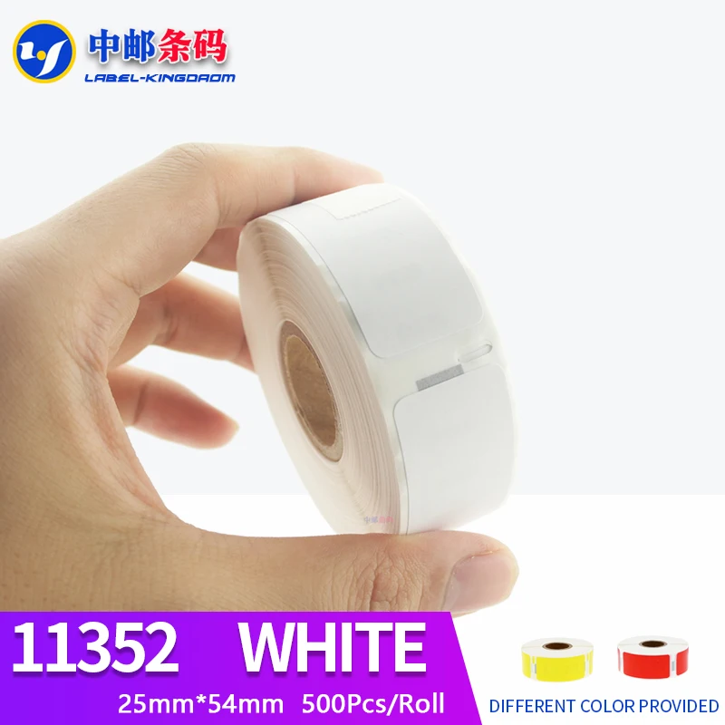 100 롤 Dymo 일반 11352 라벨 스티커, LW450 터보 열 프린터 호환, 25x54mm, 500 개