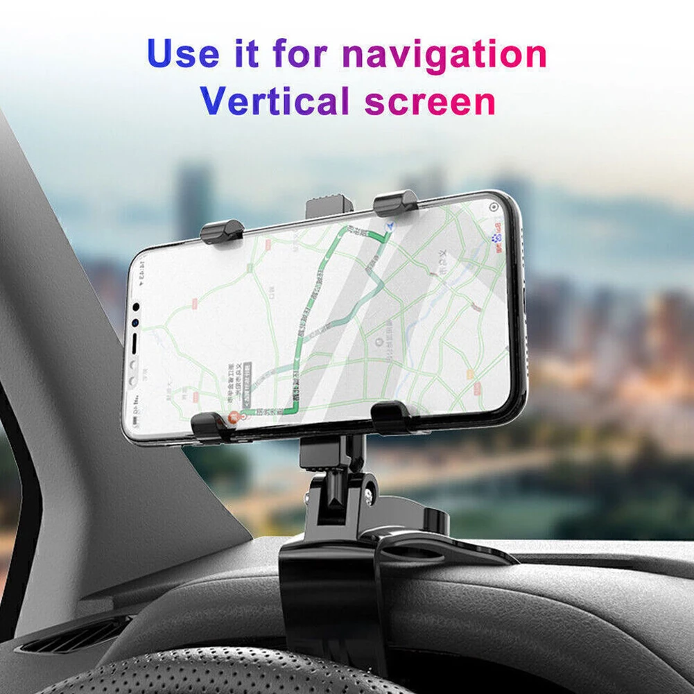 Portable Car Holder Rotatable Multifunction Dashboard/Rearview Mirror/Sun Visor Mount for iPhone Samsung Xiaomi Redmi Huawei