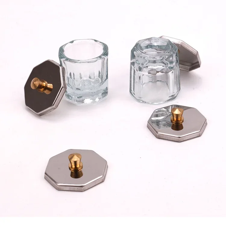 Description Picture 6 of itemCrystal Glass Acrylic Powder Liquid Nail Cup Dish Lid Bowl Cup Holder Equipment Manicure Tools Nail Art Jewelry Storage Cup