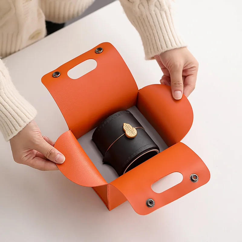 Portable Kung Fu Tea Set, Anti-Hot Teapot, 1 Pot, 2 Cup, Crack Cup, Outdoor Travel, Business Gifts