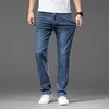 Large Plus Size 42 44 46 Thin Men's Summer Denim Jeans Elastic Waist Fashion Casual Denim Pants Fatty Brother Brand Trousers 3
