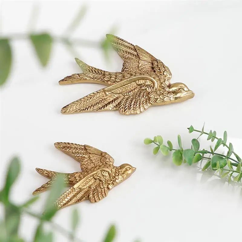 2Pcs Wall Piece Statue Decoration Swallow Wall Decor Light Luxury Decors Swallow Pendent Resin Sculpture Indoor