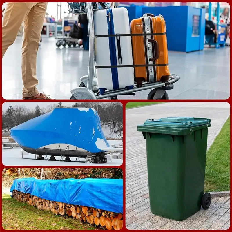 M45K-고무줄(후크 포함) 6인치, 고무 번지 코드(헤비 듀티) 야외용 고무 묶음끈(S형 후크 포함) 트럭, 밴, 자동차용