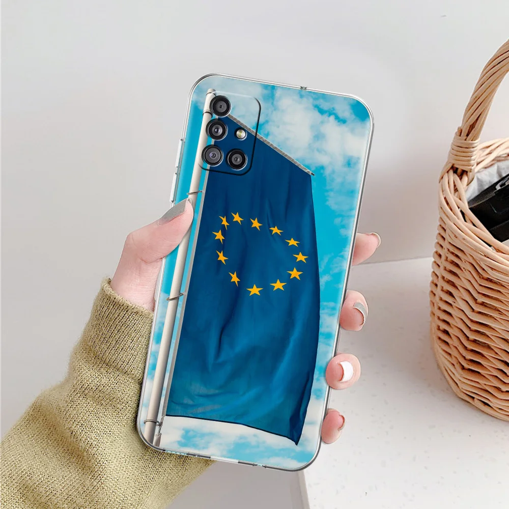 Clear Phone Case with EU Flag Design